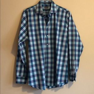 Teal Checked Long Sleeve dress shirt